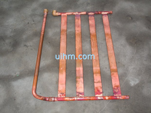 induction brass soldering copper pipes and plate