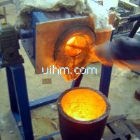 induction melting with tilting furnace